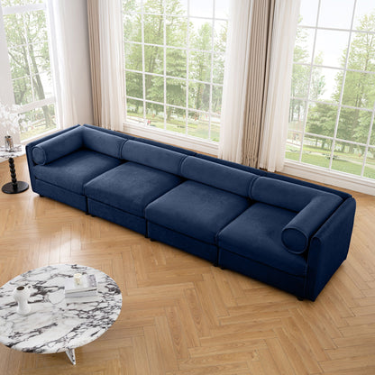 Stylish Chenille Sofa With Storage Seat And Cylindrical Backrest Home Essentials