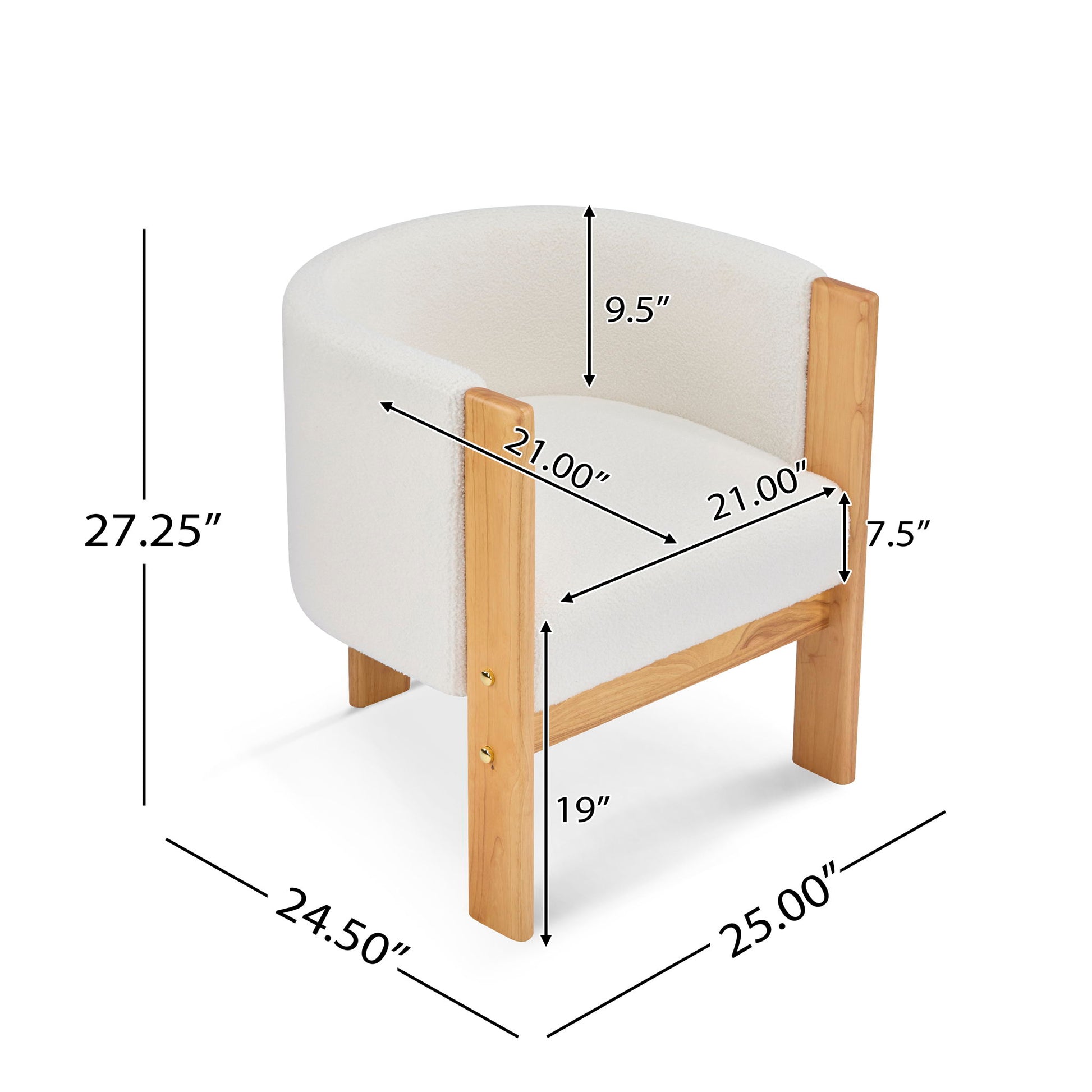 Upholstered Dining Chairs (Set of 2) - Natural / White Noble House