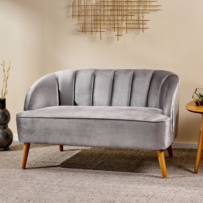 Modern Classic Shell Backed Loveseat Noble House