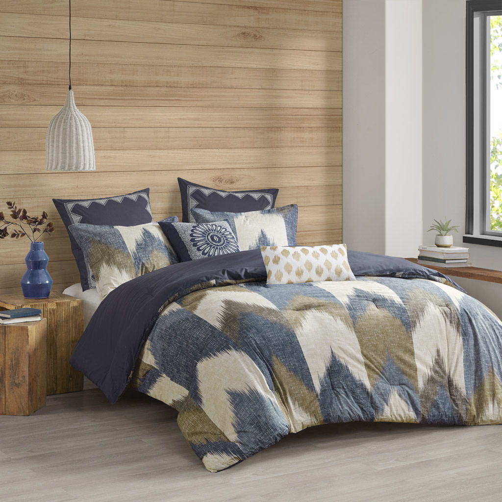 Alpine - 3 Piece Comforter Mini Set - Navy INK+IVY