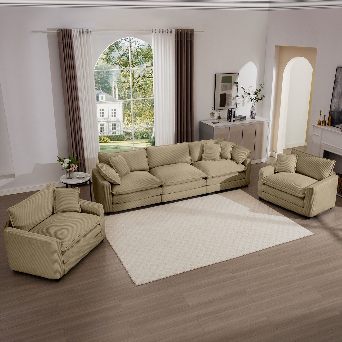 Elegant Oversized Sectional Sofa Set With Deep Seats And Flexible Layout Home Essentials