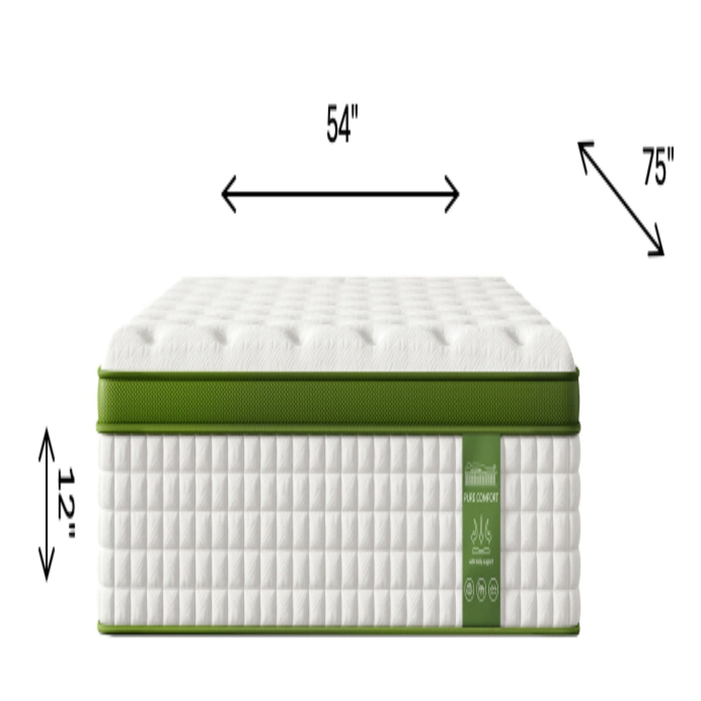 12" Hybrid Mattress With Gel Memory Foam & Pocket Springs Somnus Mattress USA