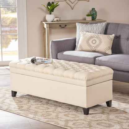 Juliana - Storage Ottoman With Birch Legs Noble House