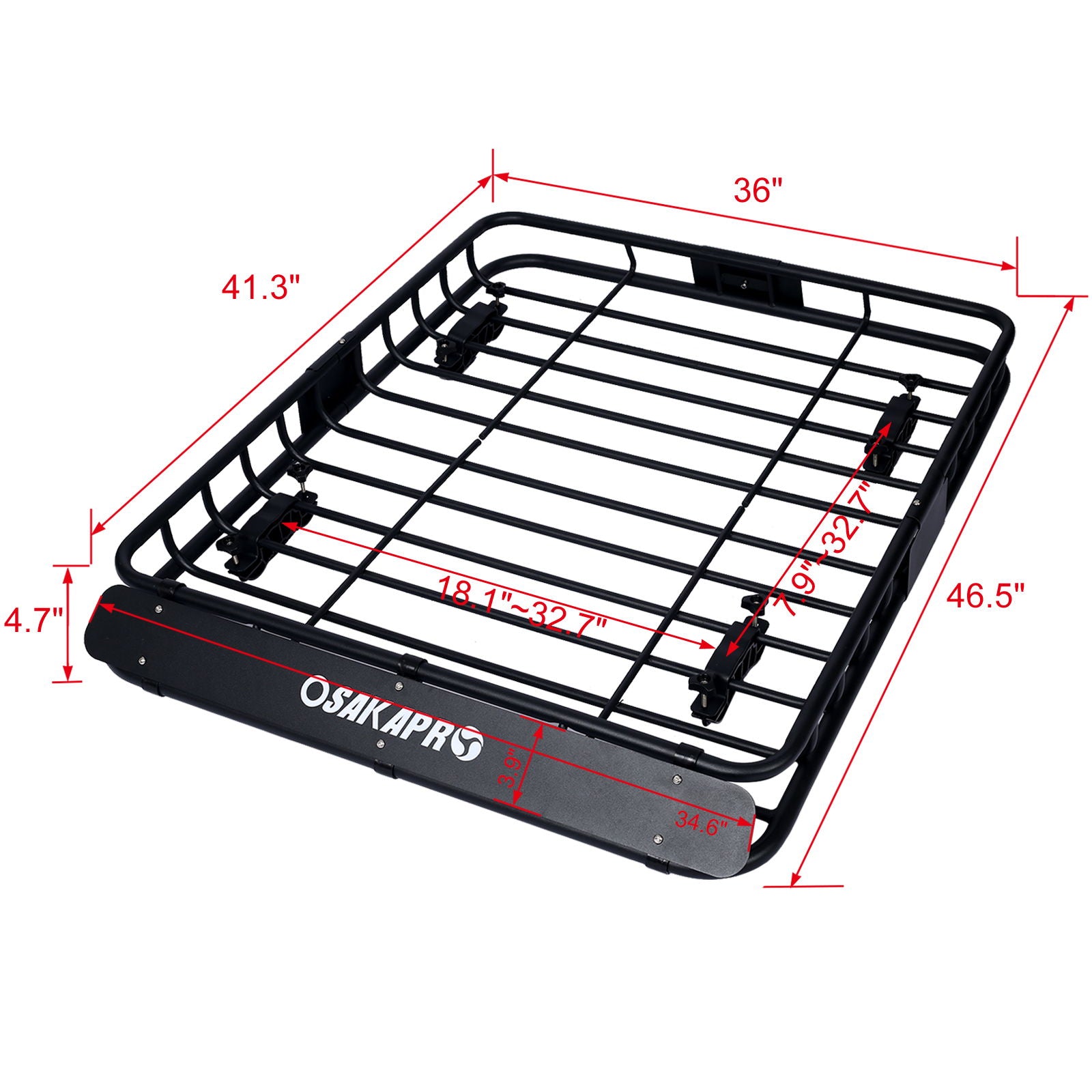 Motoring Rooftop Cargo Carrier Basket Steel, Universal Fit Roof Rack Daily Nest
