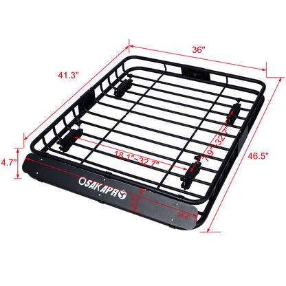 Motoring Rooftop Cargo Carrier Basket Steel, Universal Fit Roof Rack Daily Nest
