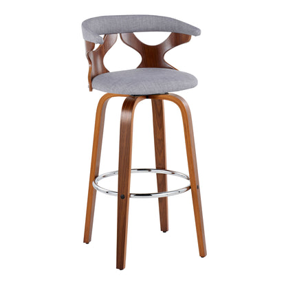 Gardenia - Mid Century Modern Fixed Height Barstool With Swivel With Round Footrest (Set of 2) Lumi Source