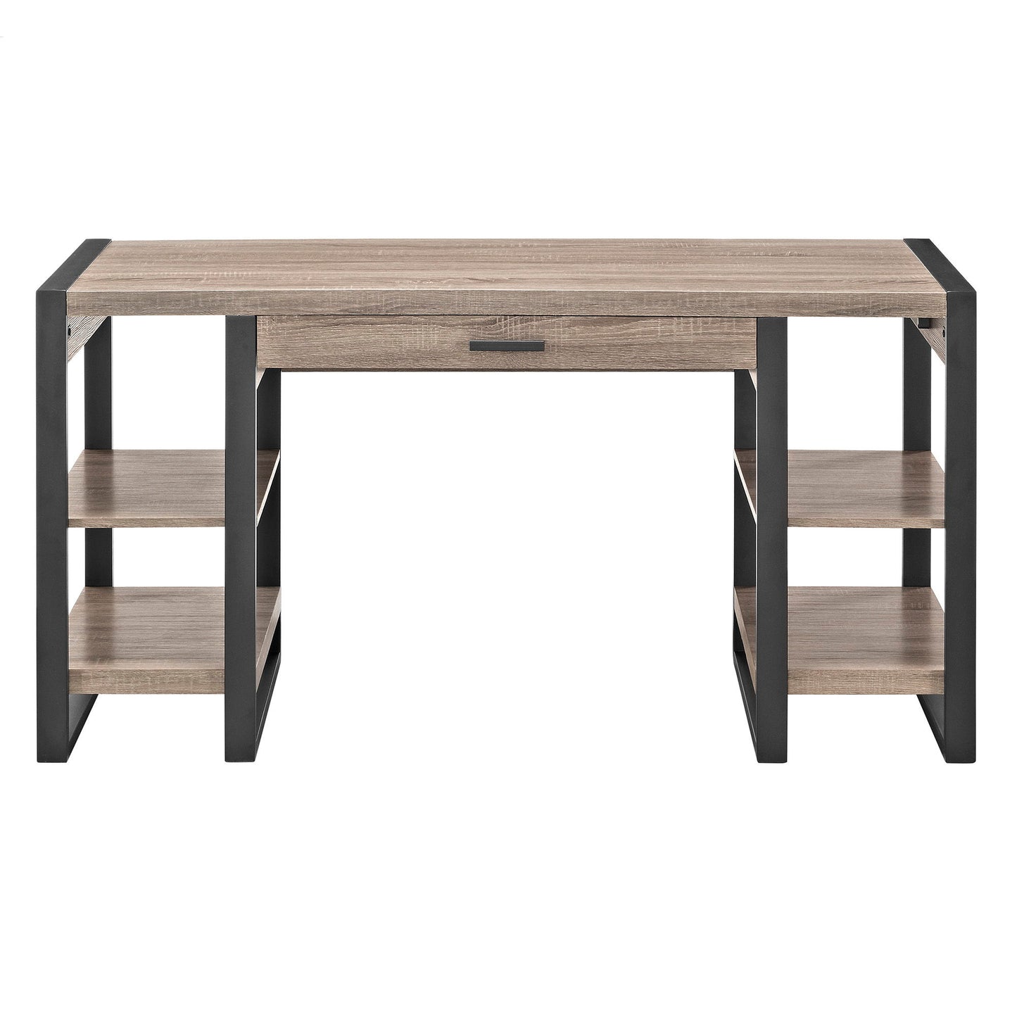 Modern Computer Desk With USB Ports - Driftwood Walker Edison