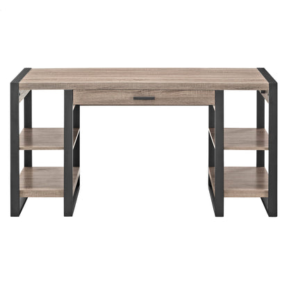 Modern Computer Desk With USB Ports - Driftwood Walker Edison