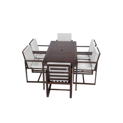 Patio Dining Set Outdoor Dining Table And Chair Set With And Removable Cushions For Patio Hearth and Haven