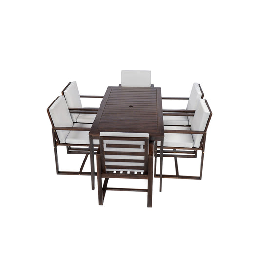 Patio Dining Set Outdoor Dining Table And Chair Set With And Removable Cushions For Patio Hearth and Haven
