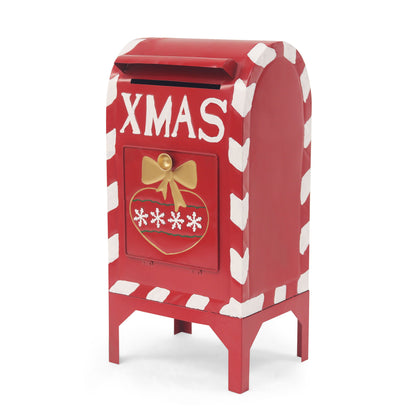 Christmas Mailbox Decoration With Festive Design, Classic Holiday Charm - Red Noble House