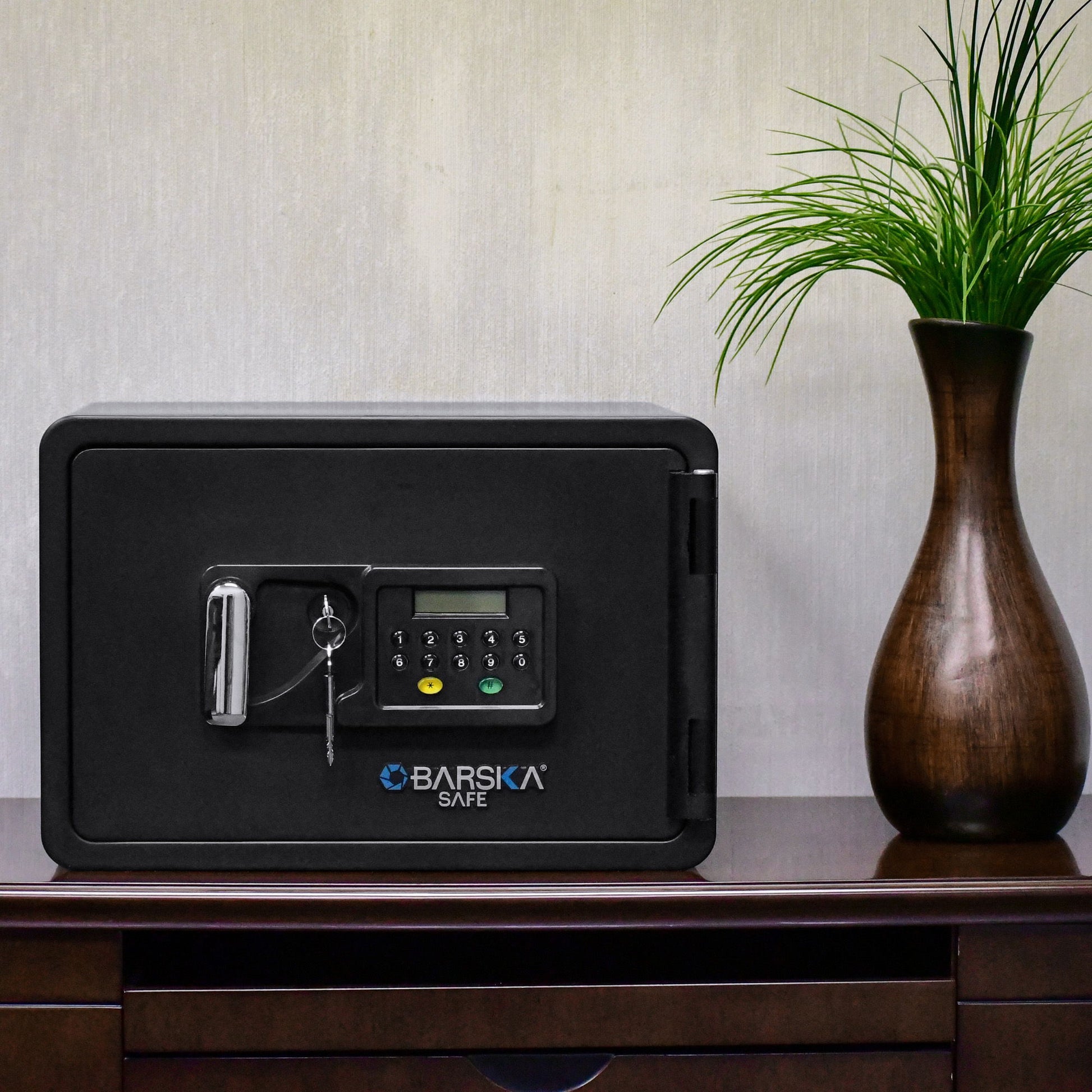 0.54 Cubic Ft Keypad Fireproof Security Safe - Black Daily Nest