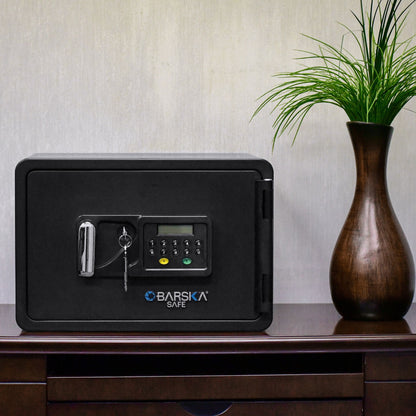0.54 Cubic Ft Keypad Fireproof Security Safe - Black Daily Nest
