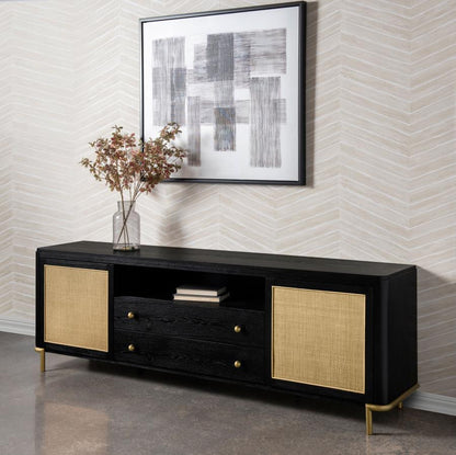 Arini - Rattan Cane 2-Door TV Stand Media Console Coaster Fine Furniture