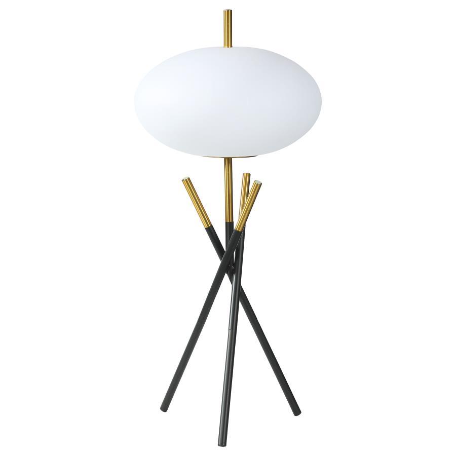 Layton - White Orb Shade Tripod Table Lamp - Black Coaster Fine Furniture