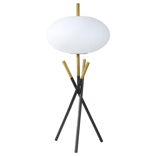 Layton - White Orb Shade Tripod Table Lamp - Black Coaster Fine Furniture
