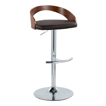 Grotto - Contemporary Adjustable Barstool & Swivel With Rounded T Footrest (Set of 2) Lumi Source