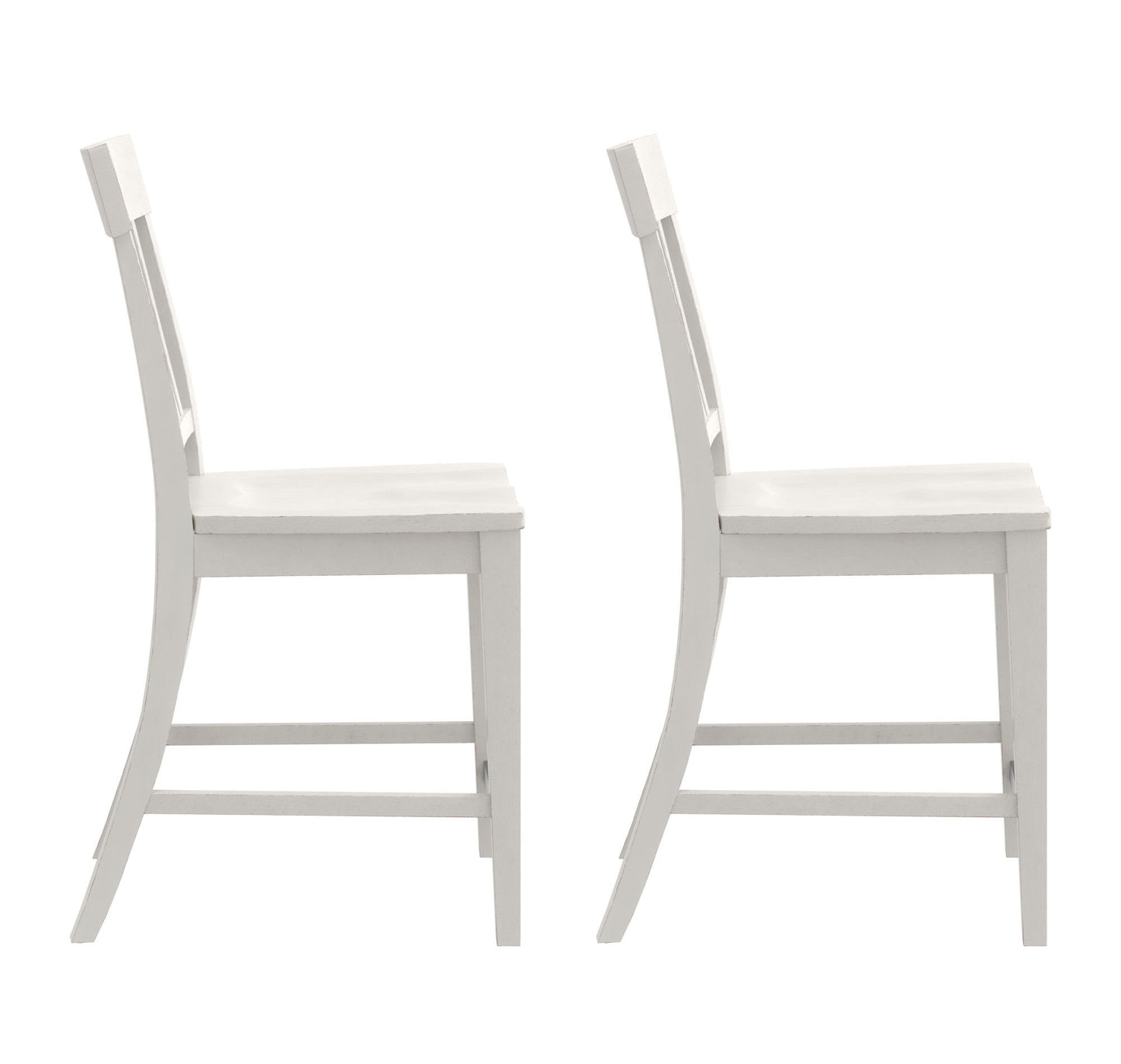 Haidel - Slat Back Counter Stools (Set of 2) - White Emerald Home