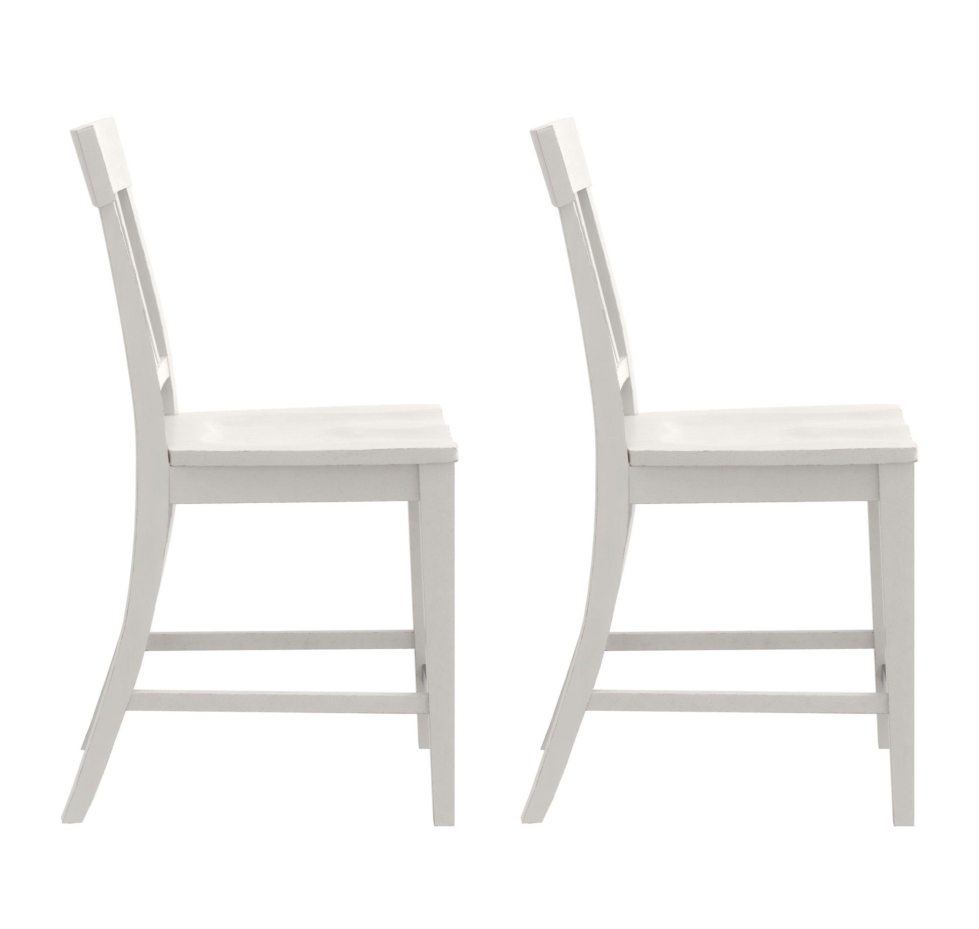 Haidel - Slat Back Counter Stools (Set of 2) - White Emerald Home
