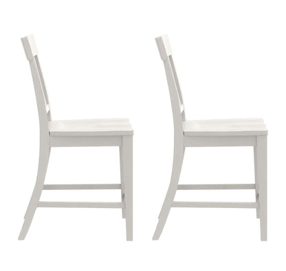 Haidel - Slat Back Counter Stools (Set of 2) - White Emerald Home