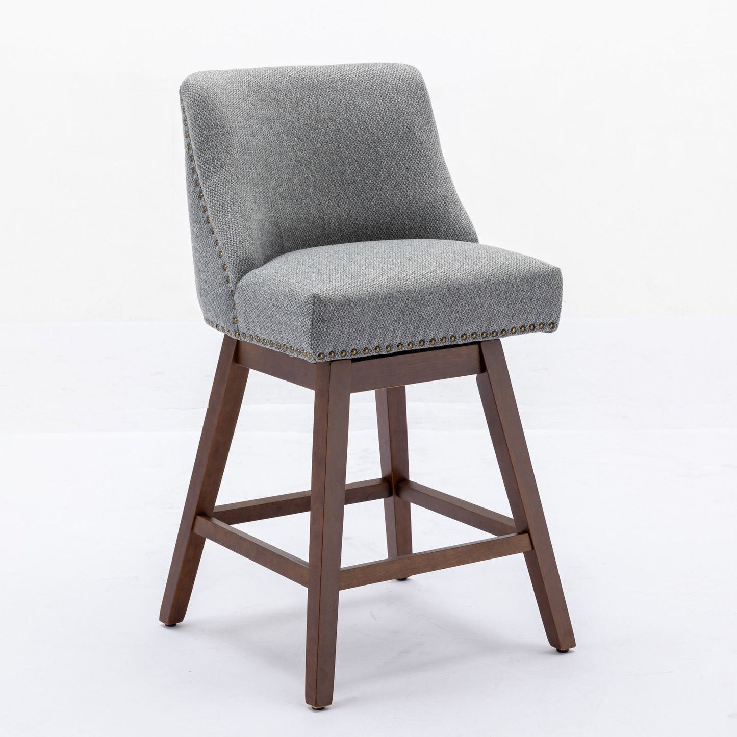 Counter Height Swivel Barstools, 26'' H Seat Height Upholstered Bar Stools (Set of 2), Fabric Home Essentials