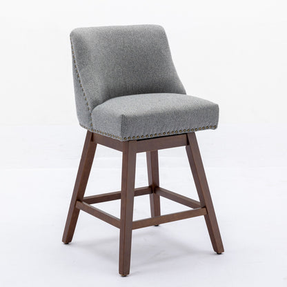 Counter Height Swivel Barstools, 26'' H Seat Height Upholstered Bar Stools (Set of 2), Fabric Home Essentials