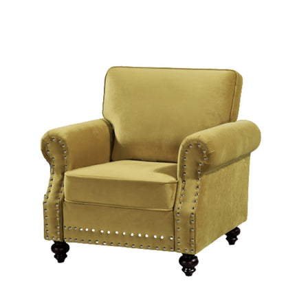Upholstered Accent Armchair With Turned Legs For Living Room US Pride