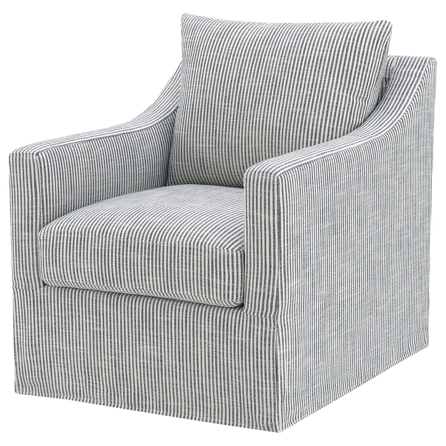 Merced - Upholstered Sloped Arm Accent Swivel Chair With 360 Degree Swivel Base - Gray Furniture Max