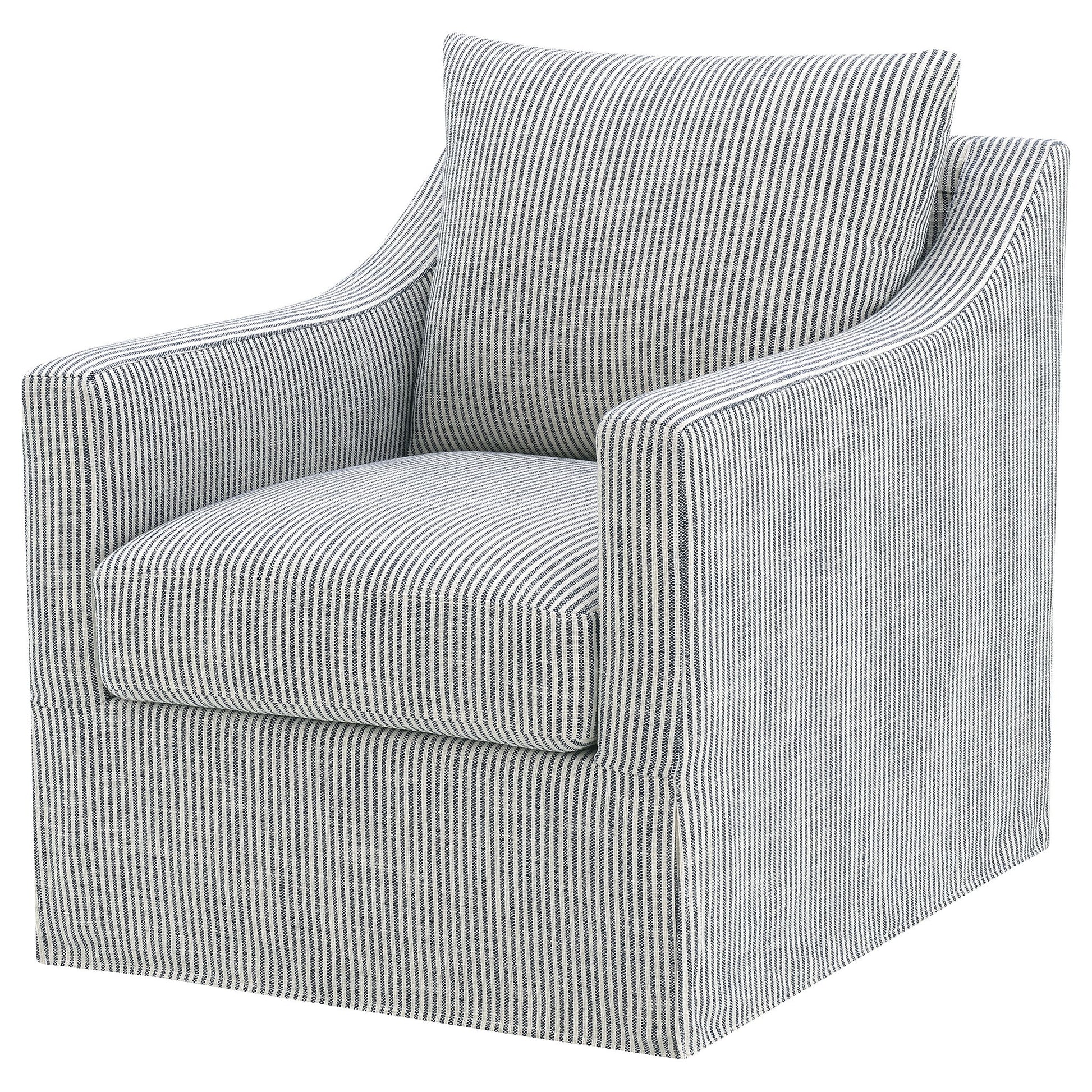 Merced - Upholstered Sloped Arm Accent Swivel Chair With 360 Degree Swivel Base - Gray Furniture Max