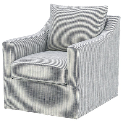 Merced - Upholstered Sloped Arm Accent Swivel Chair With 360 Degree Swivel Base - Gray Furniture Max