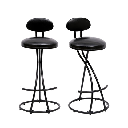 Bar Stools Upholstered Counter Height Barstools For Kitchen Island Modern PU Leather Dining Chairs With Footrest (Set of 2) Home Essentials