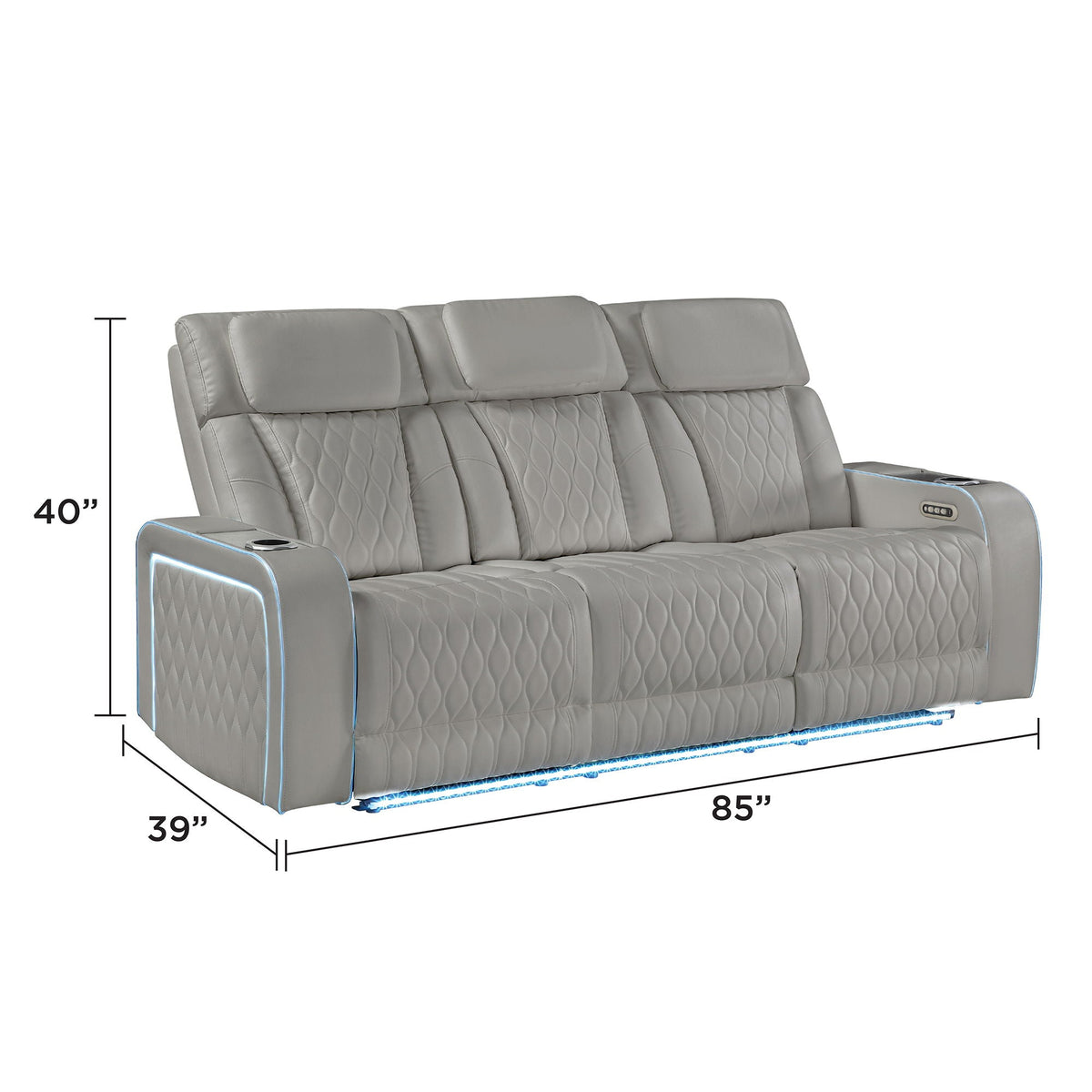 Electra - 3 Piece Power Reclining Sofa, Loveseat And Recliner Set With Power Headrests, Massage And LED Lighting Matrix Furniture Group