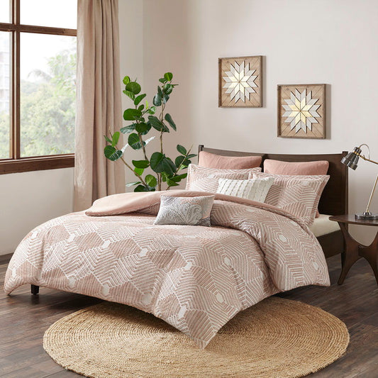 Ellipse - King Duvet Cover Set - Blush