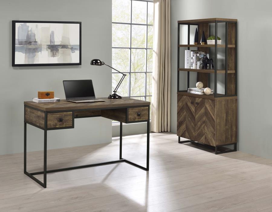 Millbrook - 2 Door Storage Bookshelf - Rustic Oak CoasterEveryday