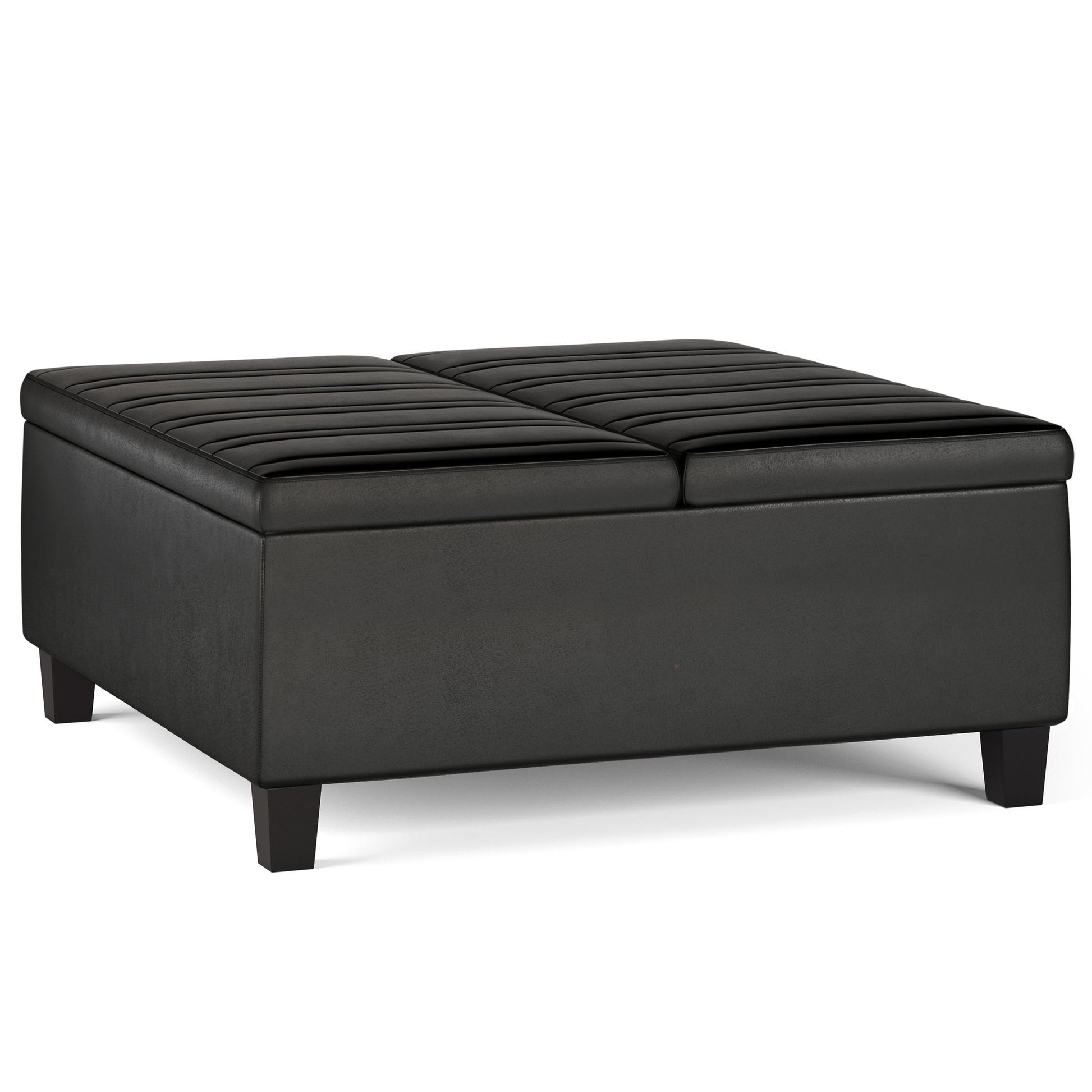 Ellis - Coffee Table Storage Ottoman Contemporary Design Simpli-Home