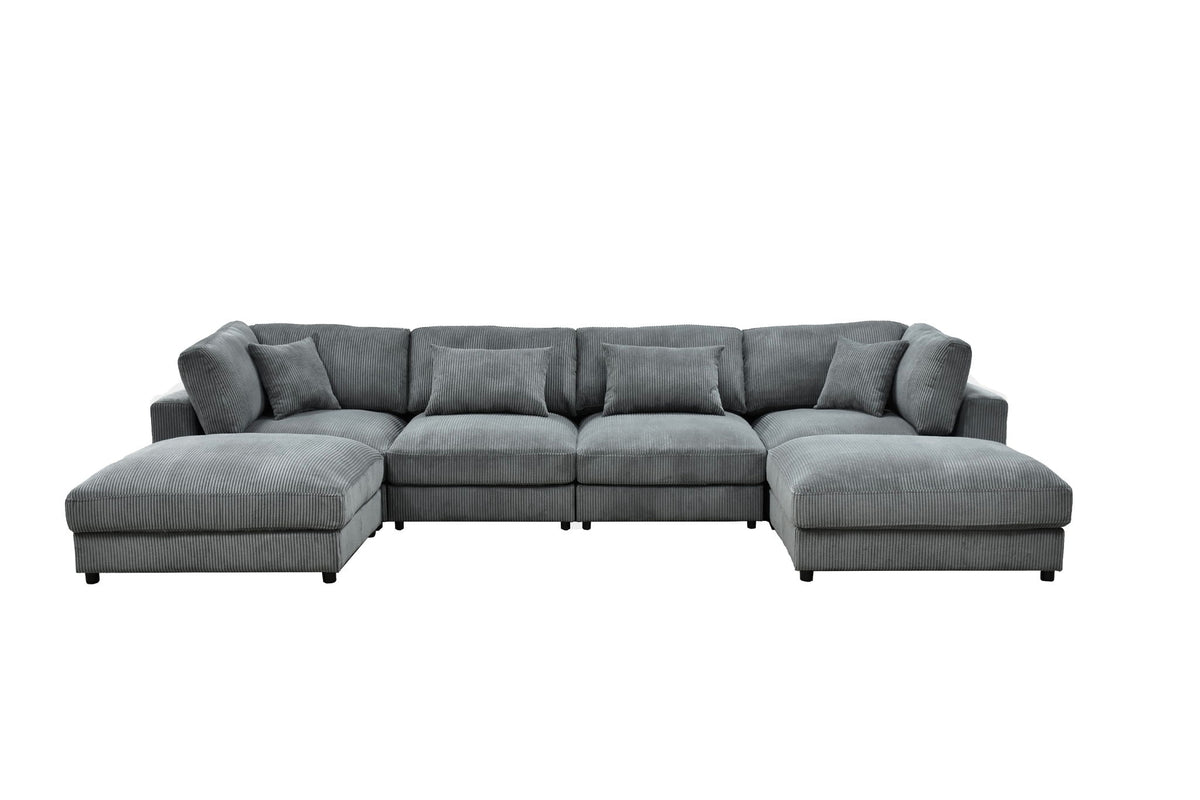Upholstered Modular Sectional & Custom Configuration And Toss Pillows