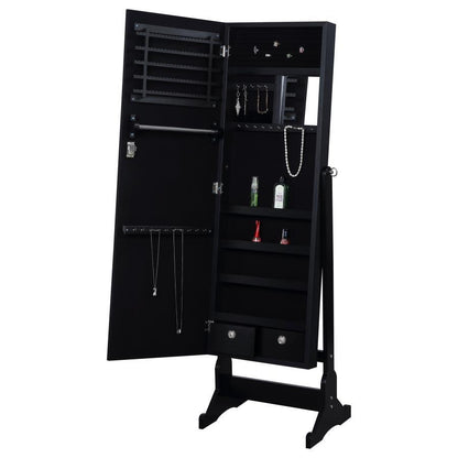 Tutuola - Cheval Mirror With Jewelry Storage - Black CoasterEveryday