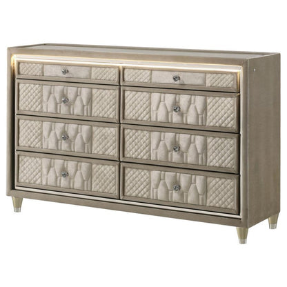 Lorient - 8-Drawer LED Bedroom Dresser Cabinet Coaster Fine Furniture