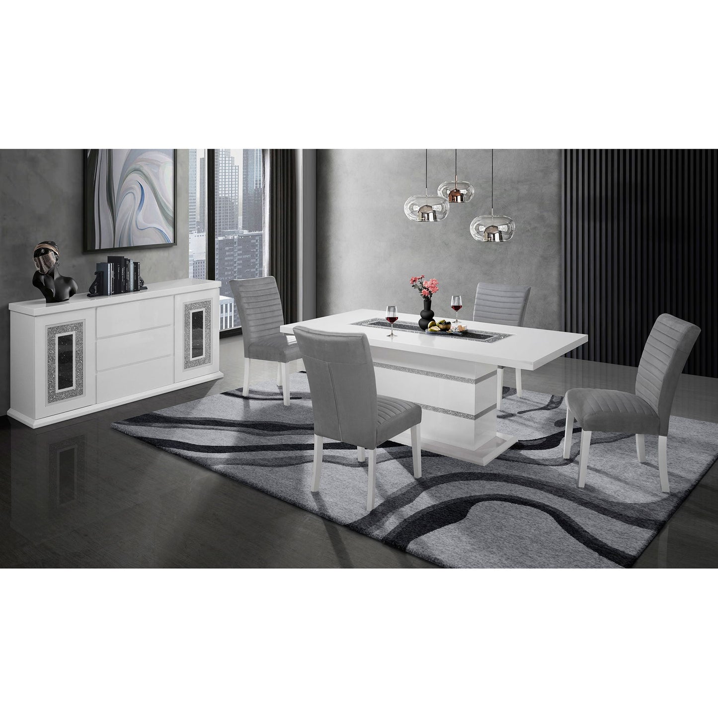 Ariya - Buffet With Clear Glass Inlay Global Furniture USA