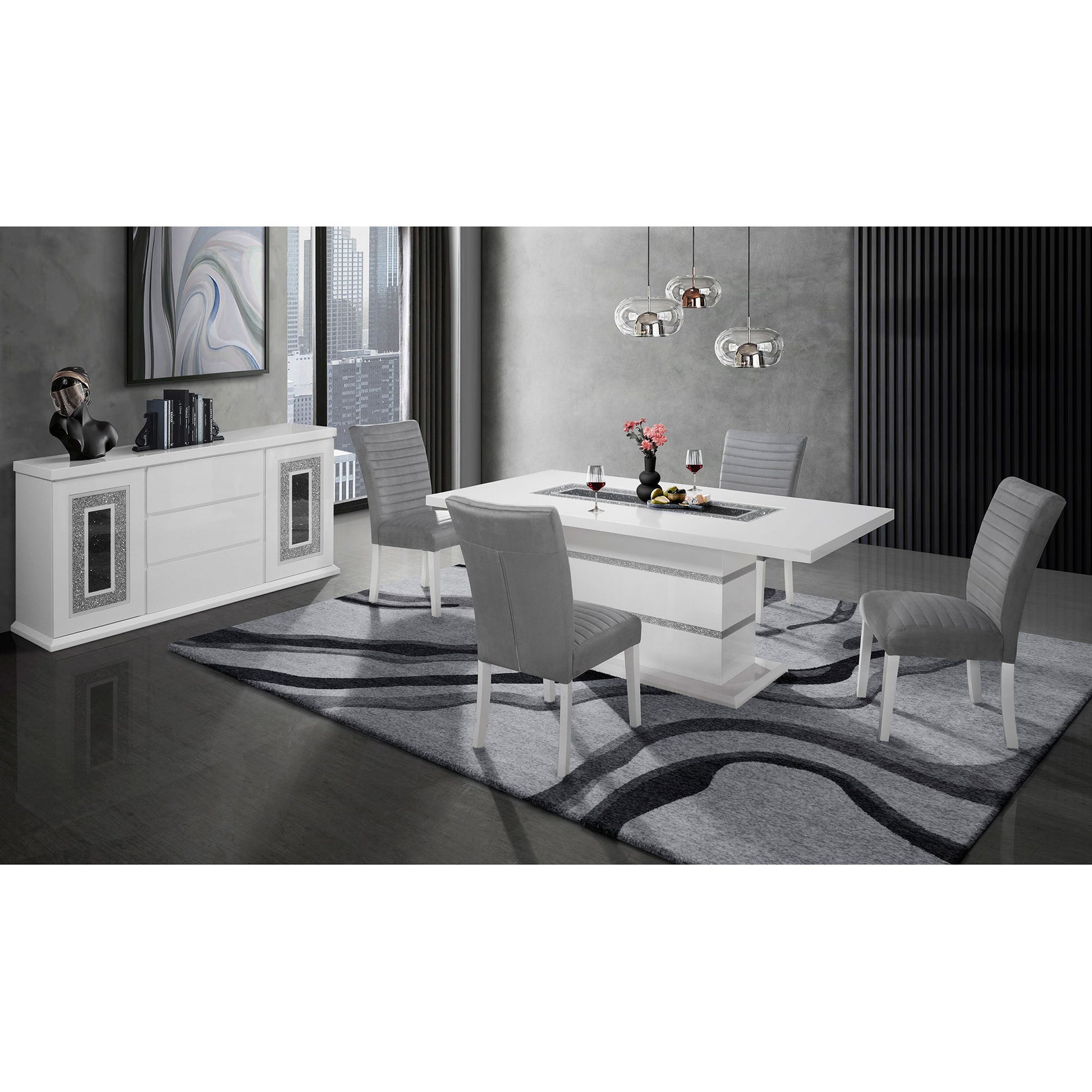 Ariya - Buffet With Clear Glass Inlay Global Furniture USA