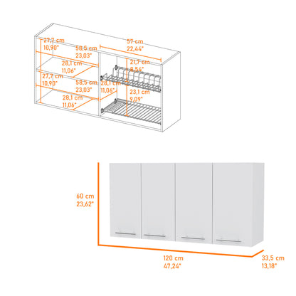 Kitchen Cabinet Durham Four Doors - White Home Essentials