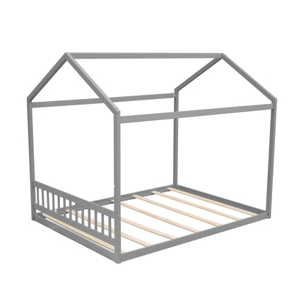 Wooden House Bed With Headboard Hearth and Haven