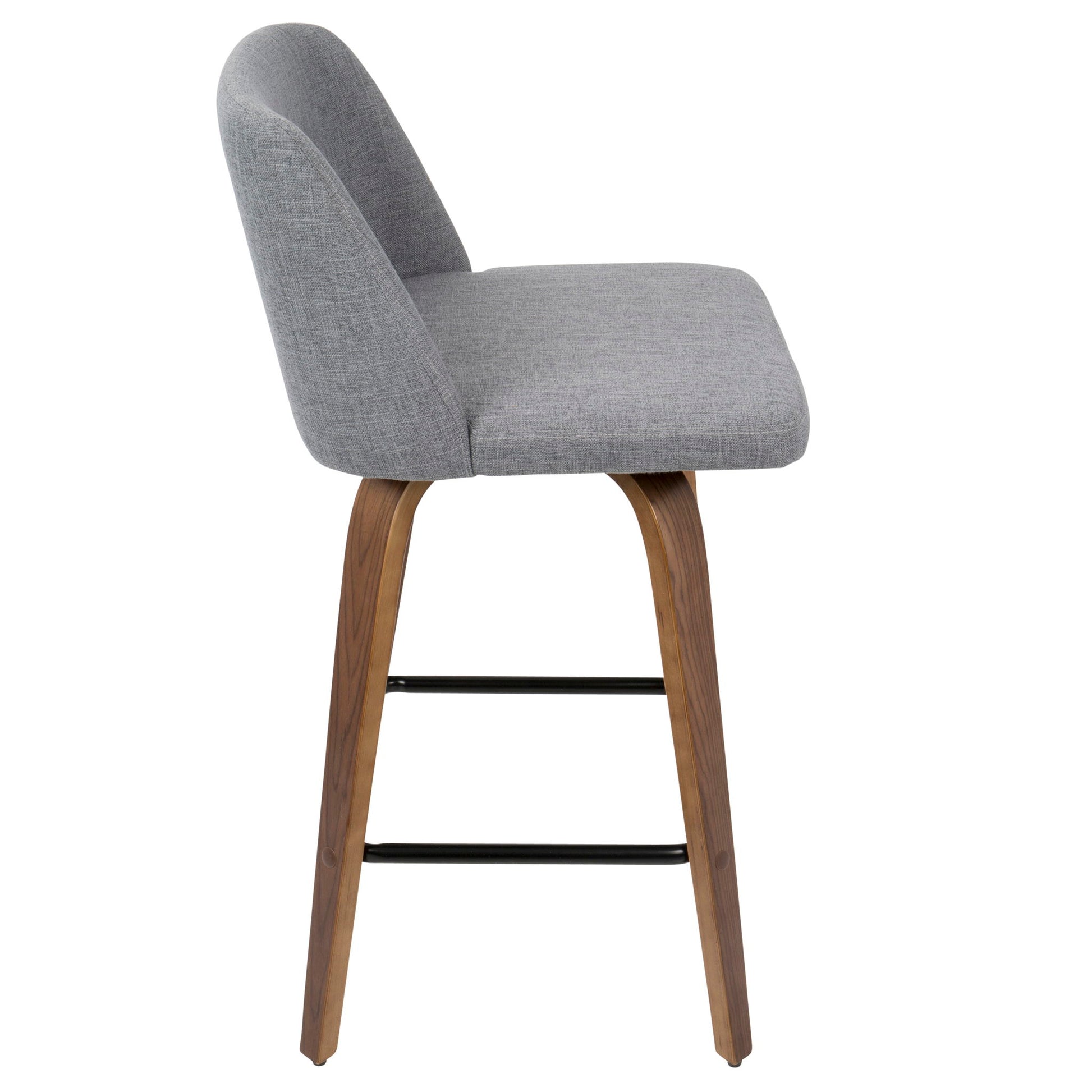 Toriano - Mid Century Modern Fixed Height Counter Stool & Square Footrest (Set of 2) Lumi Source