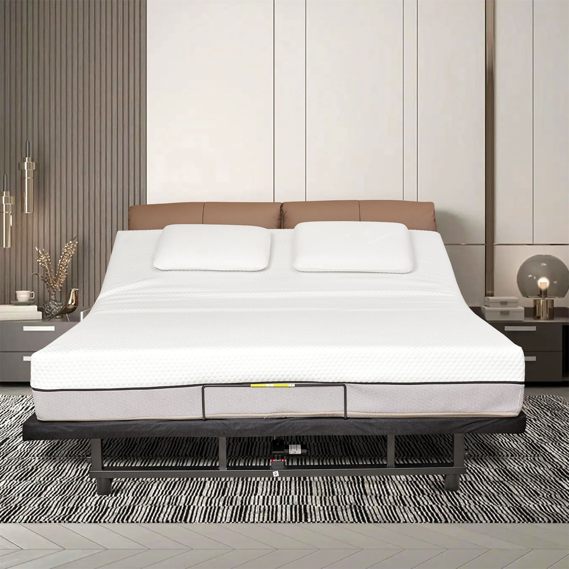 Adjustable Bed Base Frame With Head And Foot Incline Quiet Motor Zero Gravity Home Essentials