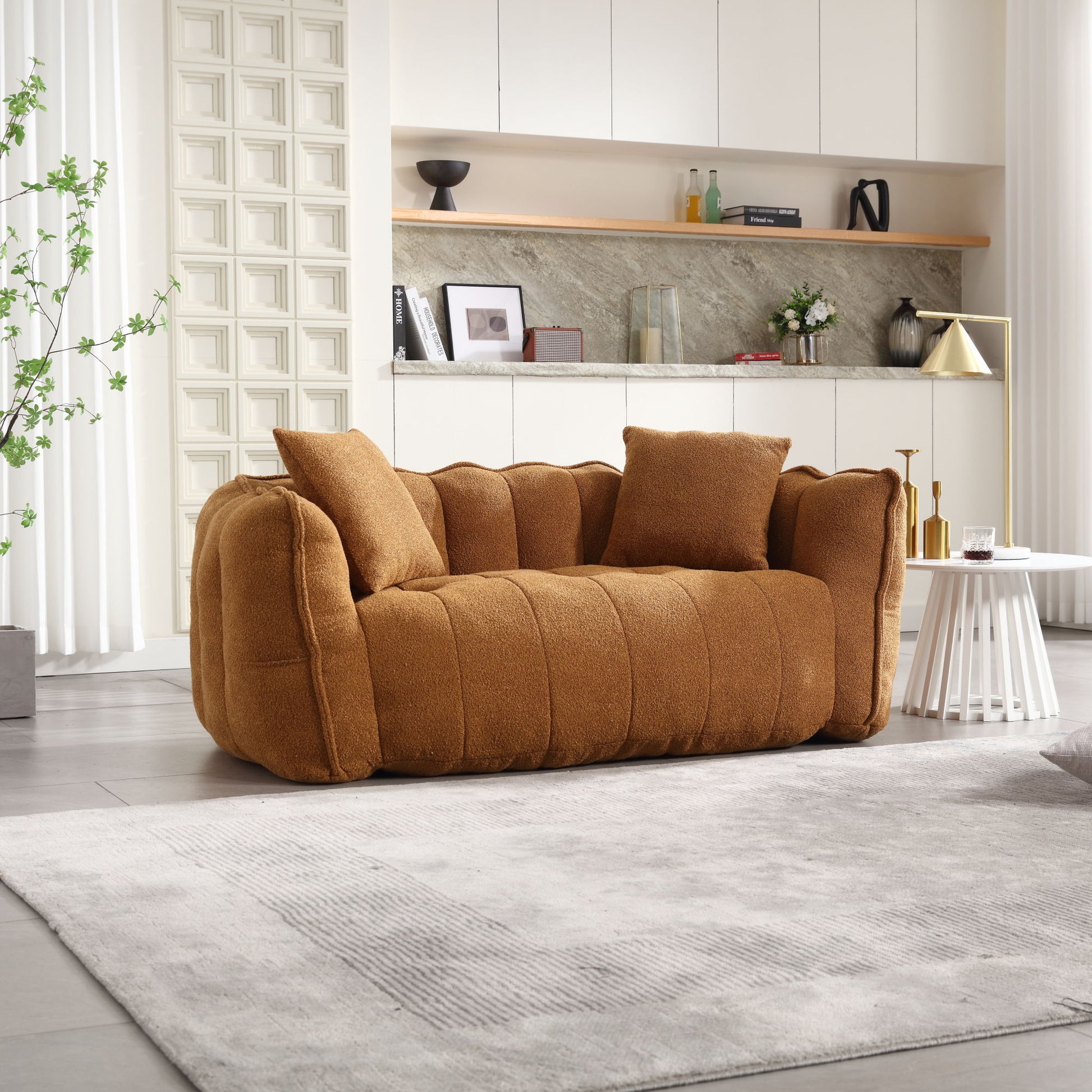 Cozy Beanbag Chair With High Resilience Foam Core For 2 Home Essentials