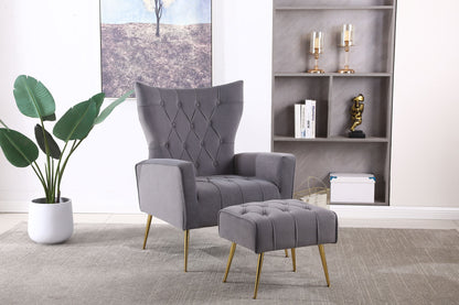 Modern Accent Chair With Ottoman, Comfy Armchair For Living Room - Snoozhouse