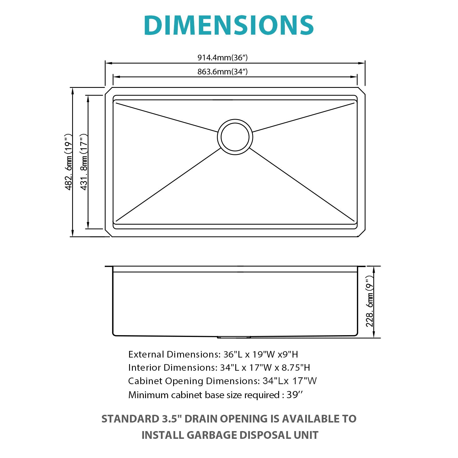 Undermount Kitchen Sink 36 X 19 X 9", 16 Gauge Deep Workstation Sink With Cutting Board And Accessories - Gold Daily Nest