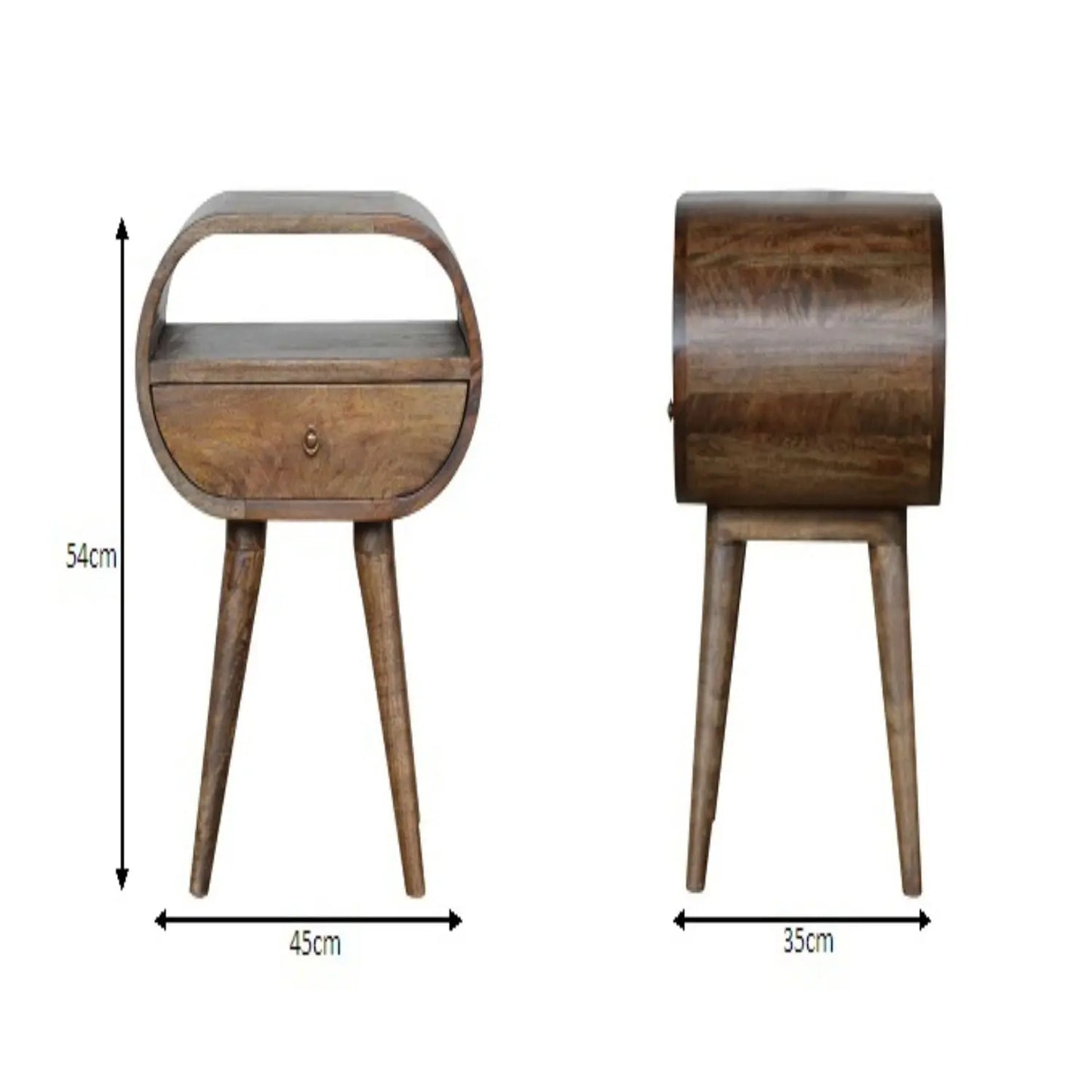 Circular Open Bedside Nightstand Artisan Furniture