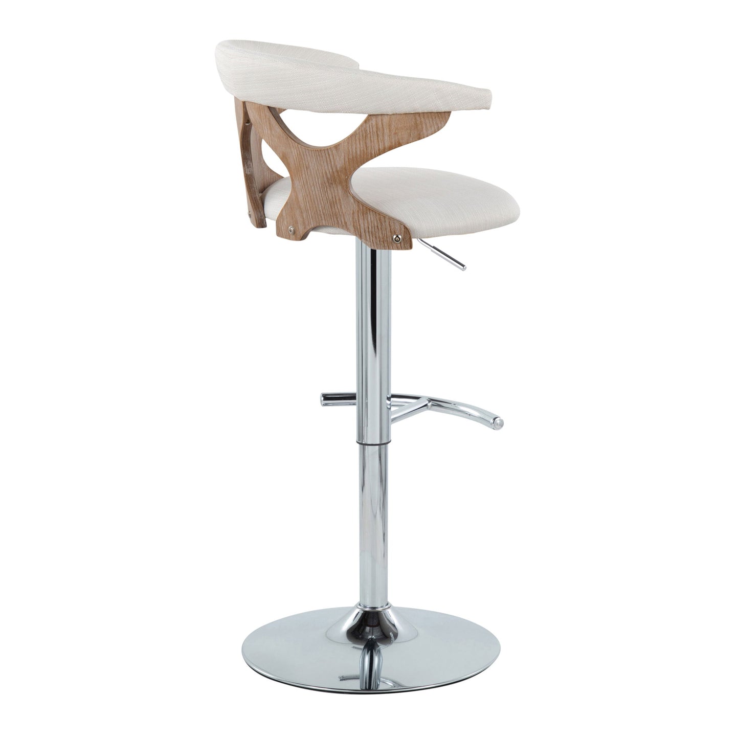 Gardenia - Contemporary Adjustable Barstool With Swivel / Rounded T Footrest (Set of 2) Lumi Source