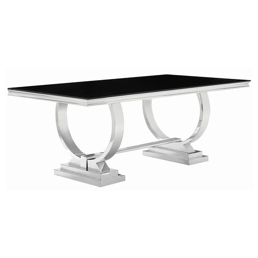 Antoine - Rectangular Glass Top Dining Set CoasterElevations